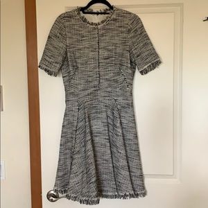 Rebecca Taylor tweed dress with fringe detail